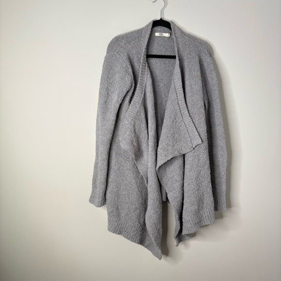 UGG Phoebe Wrap Cardigan Sweater Gray Open Front Soft Cozy Lounge Wear - Picture 2 of 6